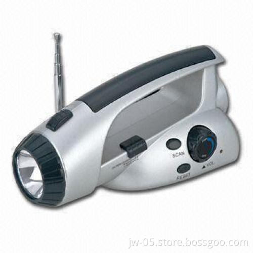 Dynamo-powered FM Radio with Flashlight and LED